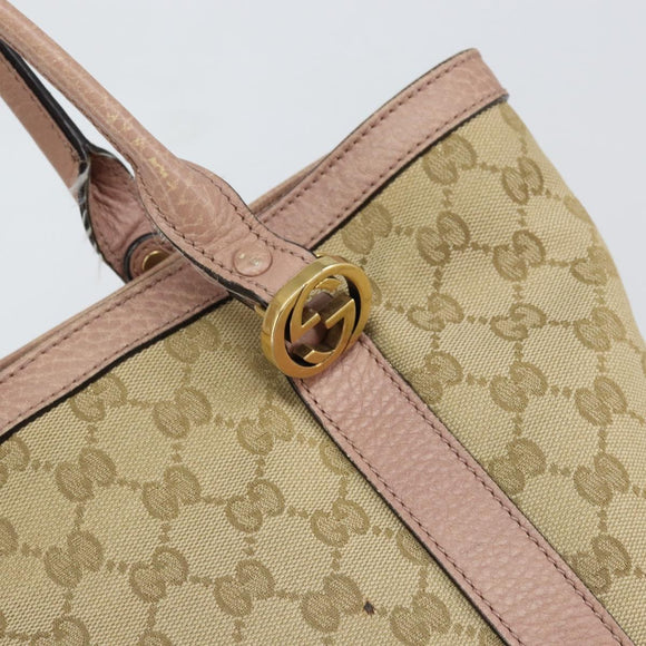 GUCCI GG Canvas Miss GG Tote Bag Beige Gold 342591 Auth 150041