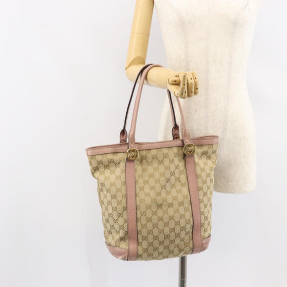GUCCI GG Canvas Miss GG Tote Bag Beige Gold 342591 Auth 150041