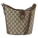 GUCCI GG Supreme Web Sherry Line Shoulder Bag PVC Beige 89 02 081 Auth 150042-1