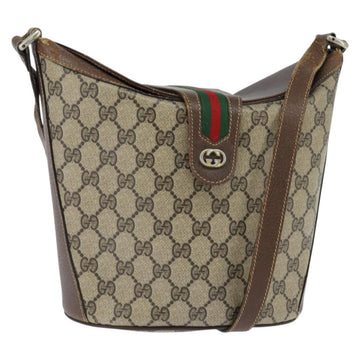 GUCCI GG Supreme Web Sherry Line Shoulder Bag PVC Beige 89 02 081 Auth 150042
