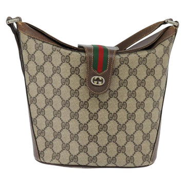 GUCCI GG Supreme Web Sherry Line Shoulder Bag PVC Beige 89 02 081 Auth 150042 - 0