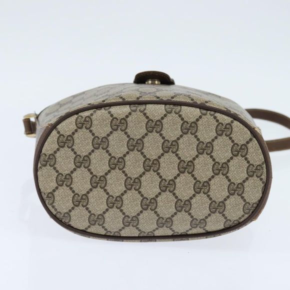 GUCCI GG Supreme Web Sherry Line Shoulder Bag PVC Beige 89 02 081 Auth 150042