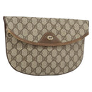GUCCI GG Supreme Clutch Bag PVC Beige Gold 89 02 503 Auth 150043-1