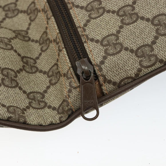 GUCCI GG Supreme Clutch Bag PVC Beige Gold 89 02 503 Auth 150043