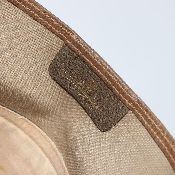 GUCCI GG Supreme Clutch Bag PVC Beige Gold 89 02 503 Auth 150043