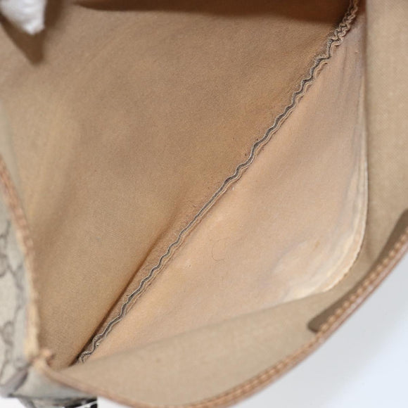 GUCCI GG Supreme Clutch Bag PVC Beige Gold 89 02 503 Auth 150043