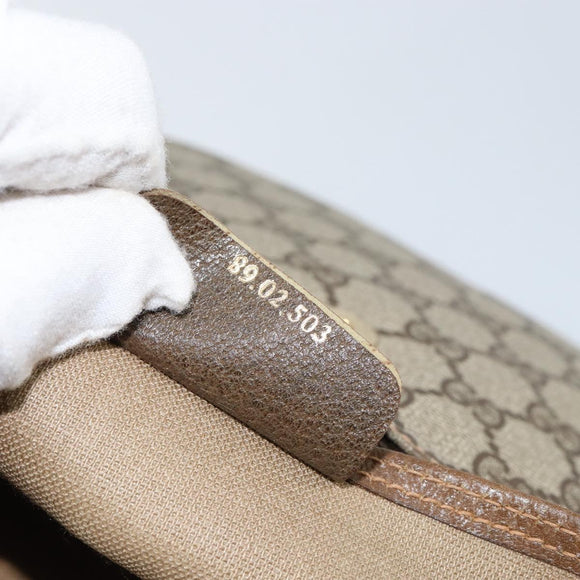 GUCCI GG Supreme Clutch Bag PVC Beige Gold 89 02 503 Auth 150043