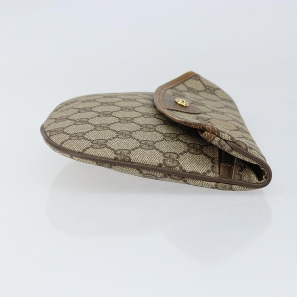 GUCCI GG Supreme Clutch Bag PVC Beige Gold 89 02 503 Auth 150043