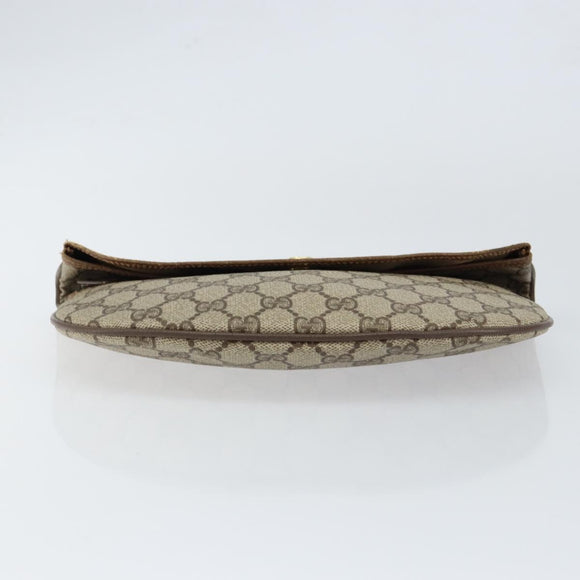 GUCCI GG Supreme Clutch Bag PVC Beige Gold 89 02 503 Auth 150043