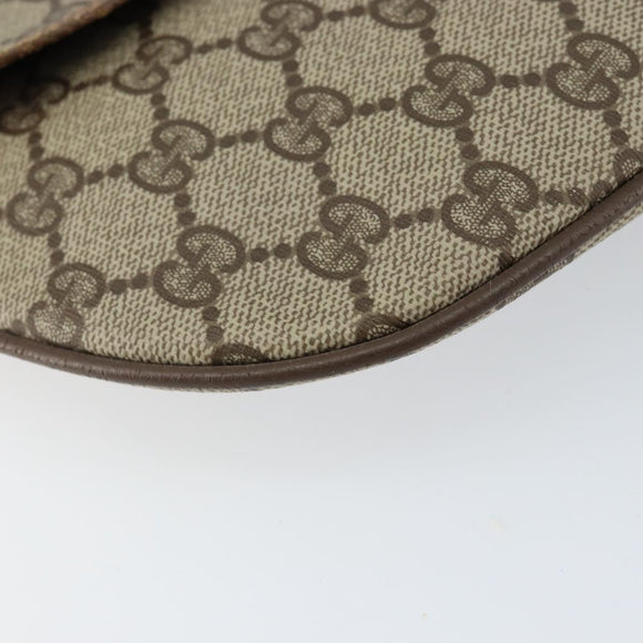 GUCCI GG Supreme Clutch Bag PVC Beige Gold 89 02 503 Auth 150043