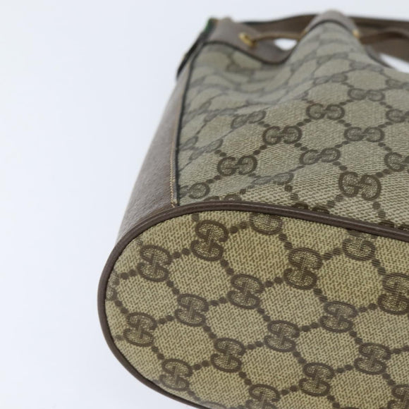 GUCCI GG Supreme Web Sherry Line Shoulder Bag PVC Beige 41 02 034 Auth 150046