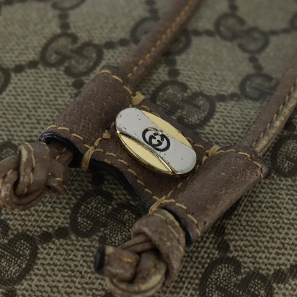 GUCCI GG Supreme Web Sherry Line Shoulder Bag PVC Beige 41 02 034 Auth 150046