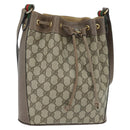GUCCI GG Supreme Web Sherry Line Shoulder Bag PVC Beige 41 02 034 Auth 150046-1
