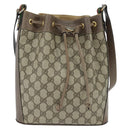 GUCCI GG Supreme Web Sherry Line Shoulder Bag PVC Beige 41 02 034 Auth 150046-13