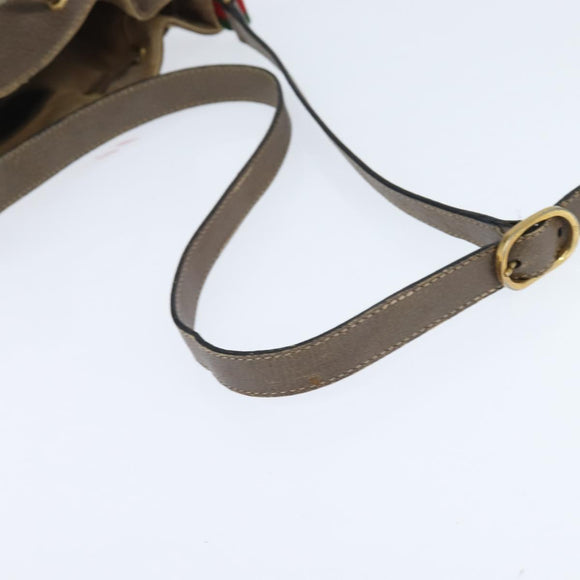 GUCCI GG Supreme Web Sherry Line Shoulder Bag PVC Beige 41 02 034 Auth 150046