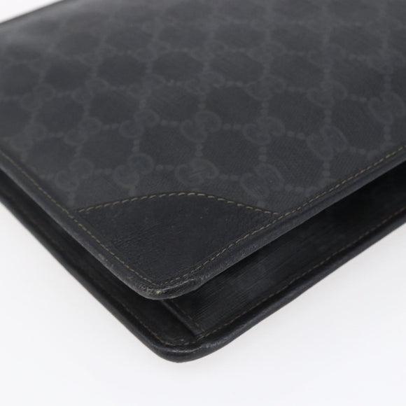GUCCI GG Supreme Clutch Bag PVC Black 97 01 029 Auth 150048