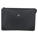 GUCCI GG Supreme Clutch Bag PVC Black 97 01 029 Auth 150048-13