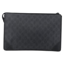 GUCCI GG Supreme Clutch Bag PVC Black 97 01 029 Auth 150048-2