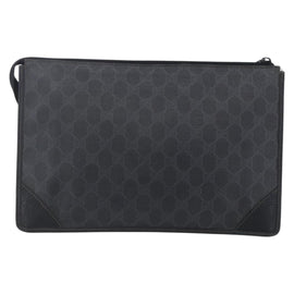 GUCCI GG Supreme Clutch Bag PVC Black 97 01 029 Auth 150048 - 0