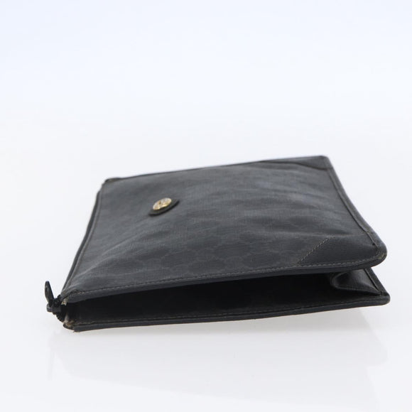 GUCCI GG Supreme Clutch Bag PVC Black 97 01 029 Auth 150048