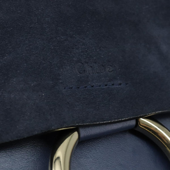 Chloe Fay Clutch Bag Leather Navy Auth 150049