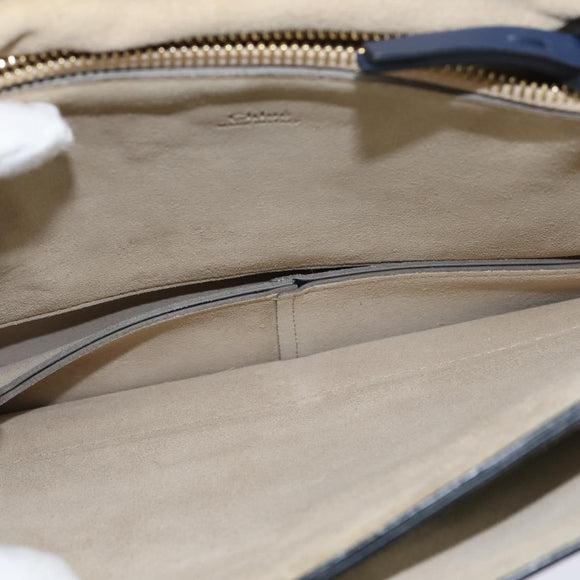 Chloe Fay Clutch Bag Leather Navy Auth 150049