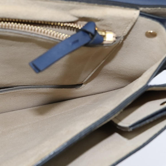 Chloe Fay Clutch Bag Leather Navy Auth 150049