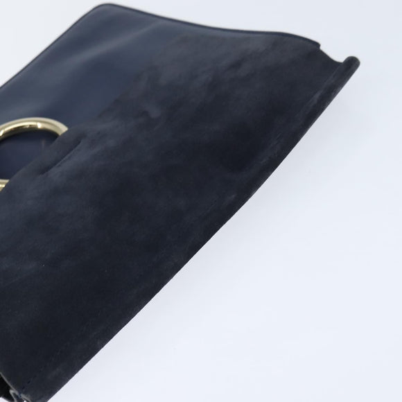 Chloe Fay Clutch Bag Leather Navy Auth 150049