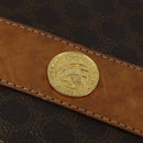 CELINE Macadam Canvas Shoulder Bag PVC Leather Brown Gold Auth 150050-17