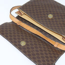 CELINE Macadam Canvas Shoulder Bag PVC Leather Brown Gold Auth 150050-10