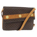 CELINE Macadam Canvas Shoulder Bag PVC Leather Brown Gold Auth 150050-1