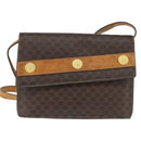 CELINE Macadam Canvas Shoulder Bag PVC Leather Brown Gold Auth 150050-13