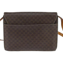 CELINE Macadam Canvas Shoulder Bag PVC Leather Brown Gold Auth 150050-2