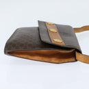 CELINE Macadam Canvas Shoulder Bag PVC Leather Brown Gold Auth 150050-4