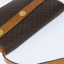 CELINE Macadam Canvas Shoulder Bag PVC Leather Brown Gold Auth 150050-6