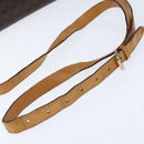 CELINE Macadam Canvas Shoulder Bag PVC Leather Brown Gold Auth 150050-7