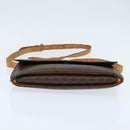 CELINE Macadam Canvas Shoulder Bag PVC Leather Brown Gold Auth 150050-5