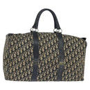 Christian Dior Trotter Canvas Boston Bag Navy Silver Auth 150052-1