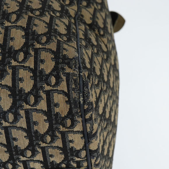 Christian Dior Trotter Canvas Boston Bag Navy Silver Auth 150052