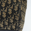 Christian Dior Trotter Canvas Boston Bag Navy Silver Auth 150052-17