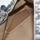 Christian Dior Trotter Canvas Boston Bag Navy Silver Auth 150052-19