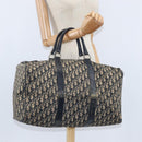 Christian Dior Trotter Canvas Boston Bag Navy Silver Auth 150052-21