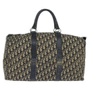 Christian Dior Trotter Canvas Boston Bag Navy Silver Auth 150052-13
