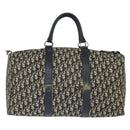 Christian Dior Trotter Canvas Boston Bag Navy Silver Auth 150052-2
