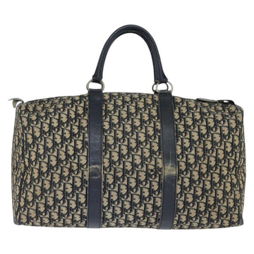 Christian Dior Trotter Canvas Boston Bag Navy Silver Auth 150052 - 0