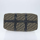 Christian Dior Trotter Canvas Boston Bag Navy Silver Auth 150052-5