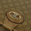 CELINE Macadam Canvas Shoulder Bag Beige Gold Auth 150067-17