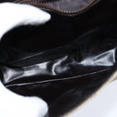 CELINE Macadam Canvas Shoulder Bag Beige Gold Auth 150067-11