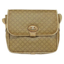 CELINE Macadam Canvas Shoulder Bag Beige Gold Auth 150067-13