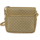 CELINE Macadam Canvas Shoulder Bag Beige Gold Auth 150067-2